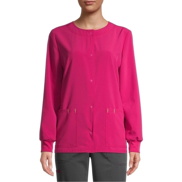 Scrubstar Scrub Jacket Size XS Wild Strawberry Pink 4-way stretch Active NWT - Picture 4 of 7